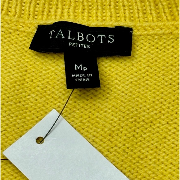 Talbots Yellow with Rhinestones Sweater. Size PM. NWT - Picture 4 of 9
